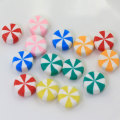 Mixed color Striped Beads Flat Back Polymer Clay Slice Handmade Craftwork Decoration Charms Hair Accessory