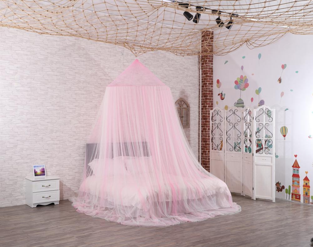 Indoor ceiling mosquito net pink