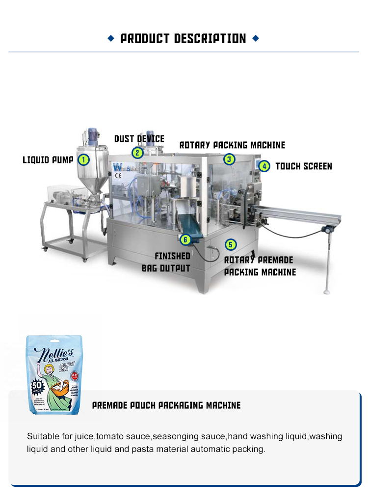 Machine de conditionnement automatique de poche Premade StandUp pour le remplissage de sachet de boisson d'huile d'olive d'eau minérale de lait aseptique liquide à bas prix