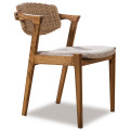 Outdoor Wooden Solid Rattan Patio Dining Chair