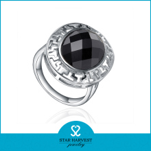 Vogue black Onyx and CZ silver ring
