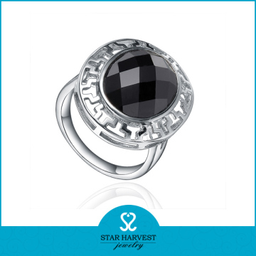 Vogue black Onyx and CZ silver ring
