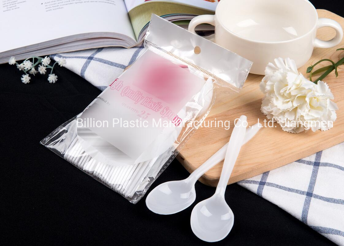 Hygienic Food Grade PP White Standard Size Disposable Spoon