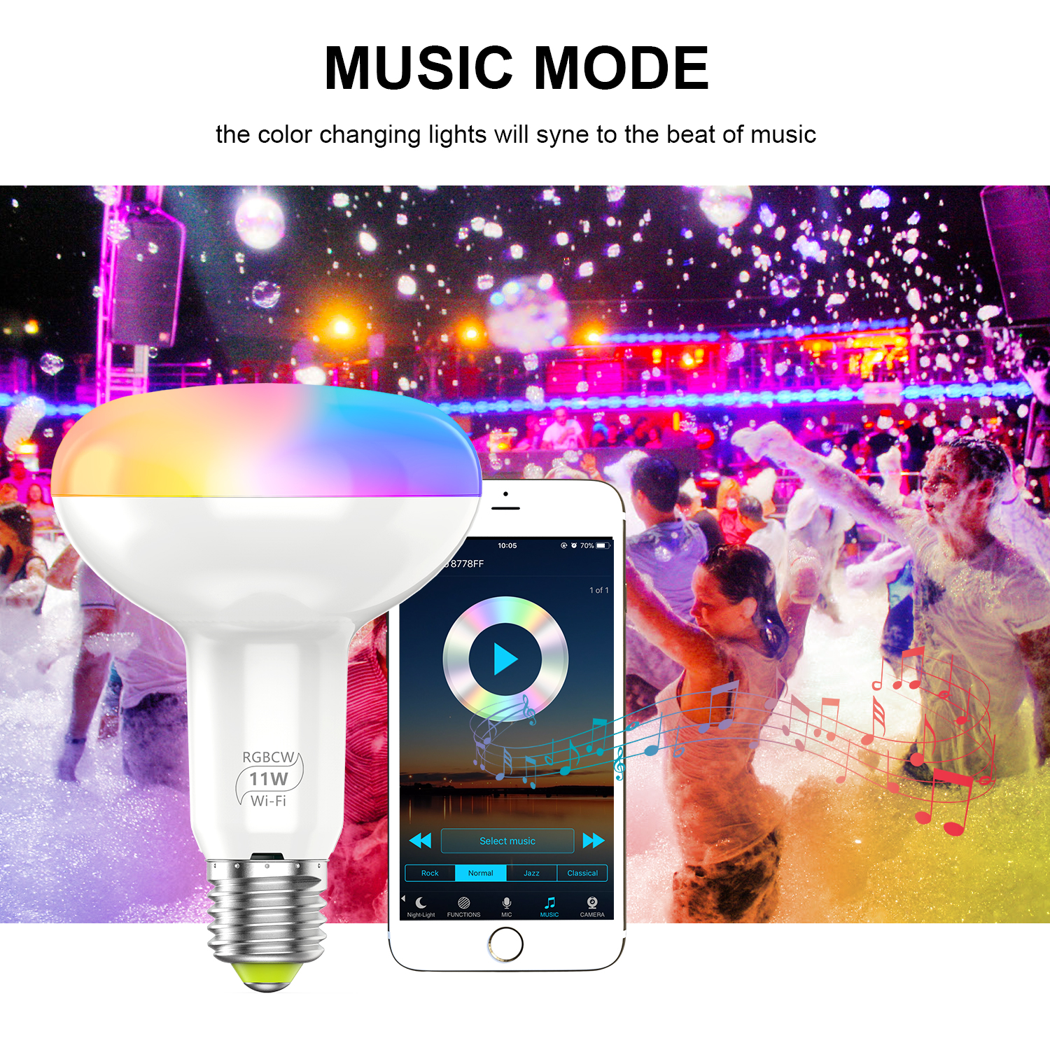 music mode smart led bulb