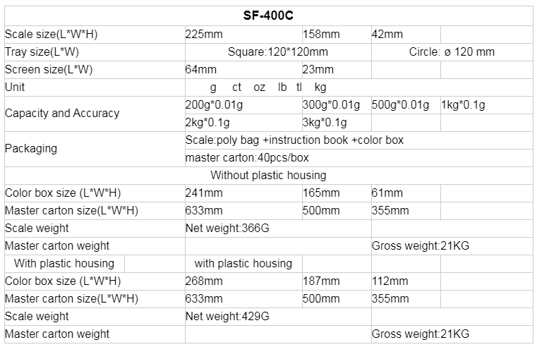 SF-400C jewelry scale electronic digital kitchen scale 500g clinical analytical instruments weighing scale machine