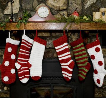 Christmas Stocking Crochet Decoration Gift Sock