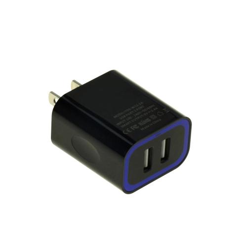 12W USB-telefonladdare svart USB-väggadapter