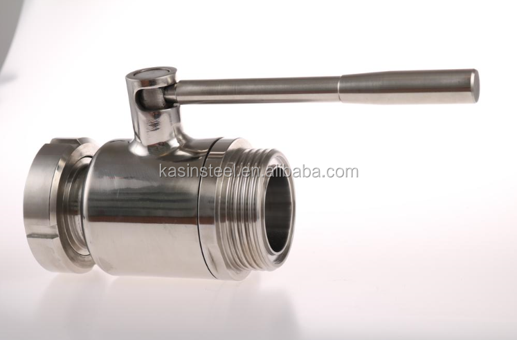 SS316L Dairy Sanitary Direct Way Threaded Union End Ball Valve