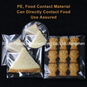 HDPE Plastic Clear Poly Bags for Food Storage Delivery