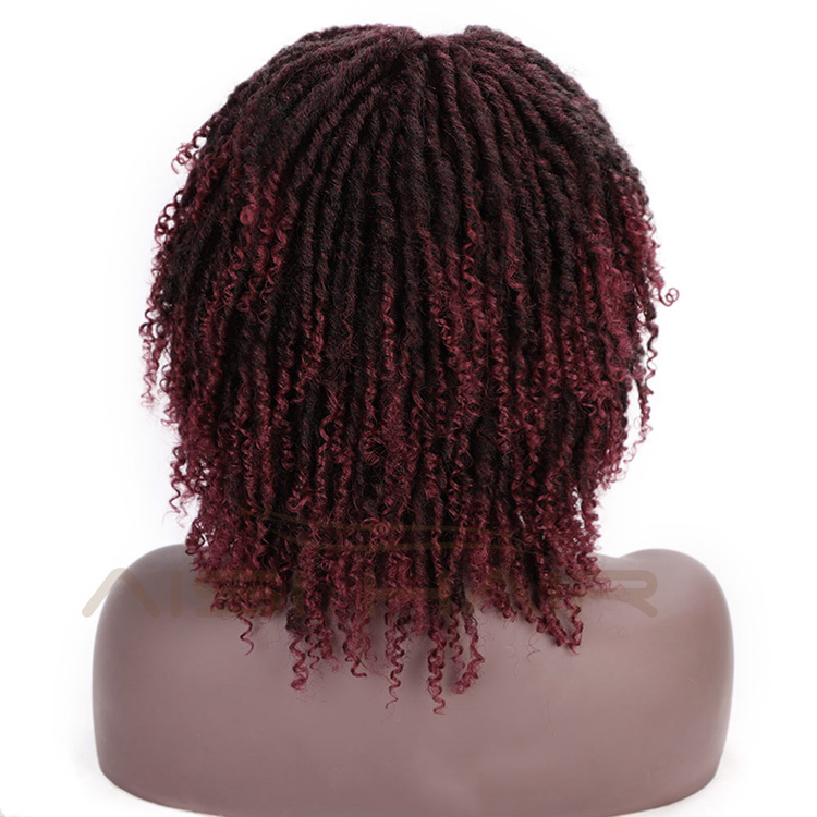 Aisi Hair Ombre Black Bug 14 Inch Wig Crochet Braids Wigs Soft Dreadlocks Hair High Temperature Fiber Short Wigs