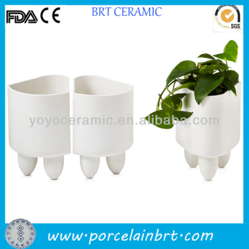 Ceramic white flowerpot summer promotional gifts