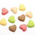 Fancy New Mini Macaron Color Heart Shaped Resin Beads Charms For Handmade Craft Decor Hair Accessories For Girls