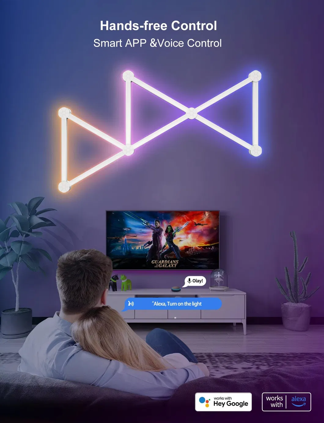 Smart RGB Segmented Wall Lamp for Gaming and Home Decor