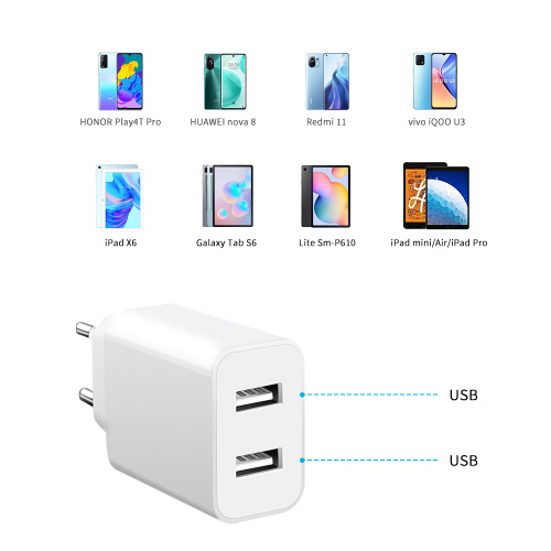 Mobiele oplader 5V2.4A Snellader 2 USB-poort