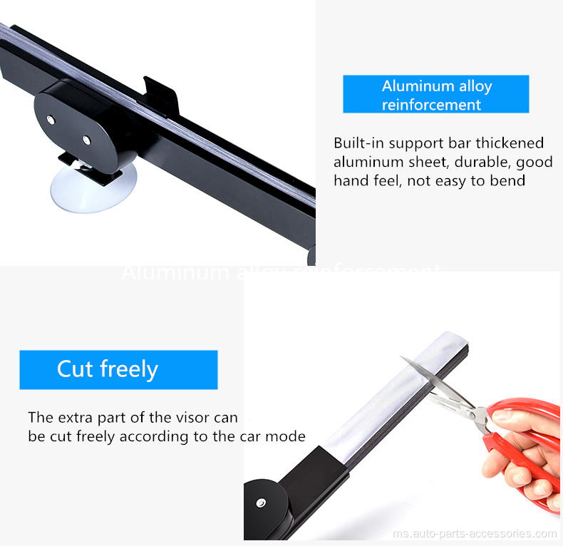 Sunshade depan tirai kereta aluminium mudah alih boleh ditarik balik