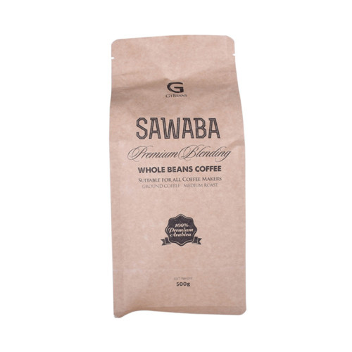 Eco kraft paper with zipper coffee bag