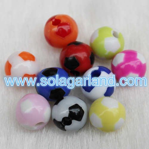 8MM bunte Acryl Runde Fußball Fußball Perlen passen European Charm Armband