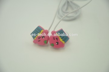Promotional gifts, silicone rubber earphone , fancy color headphones