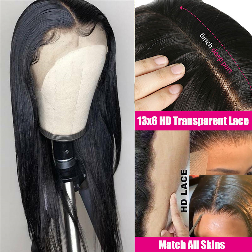 Original Real Ali HD Transpareant Swiss Lace Frontal13x6 Deep Parting Virgin Human Hair Lace Front Wigs Invisible Lace Frontal