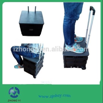 Friendly Folding Plastic Rolling Cart