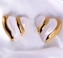 Luxury Geometric Earrings Titanium Gold Twist Design