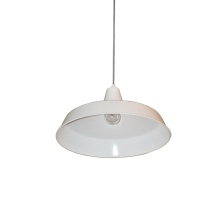 Vintage European Style Glass and Aluminum Pendant Light