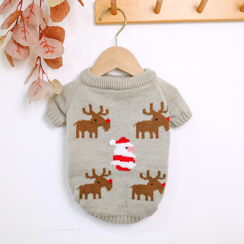 French Bulldog Autumn and Winter New Christmas Sweater Elk Sweater Corgi Dog Clothing Fat Dog Clothes