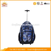 Cheap 600D polyester wheels trolley travel backpack