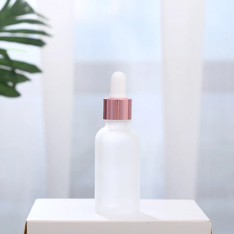 Rose Gold Frosted Pink 30 Ml Essential Oil Serum Glass Dropper Bottles