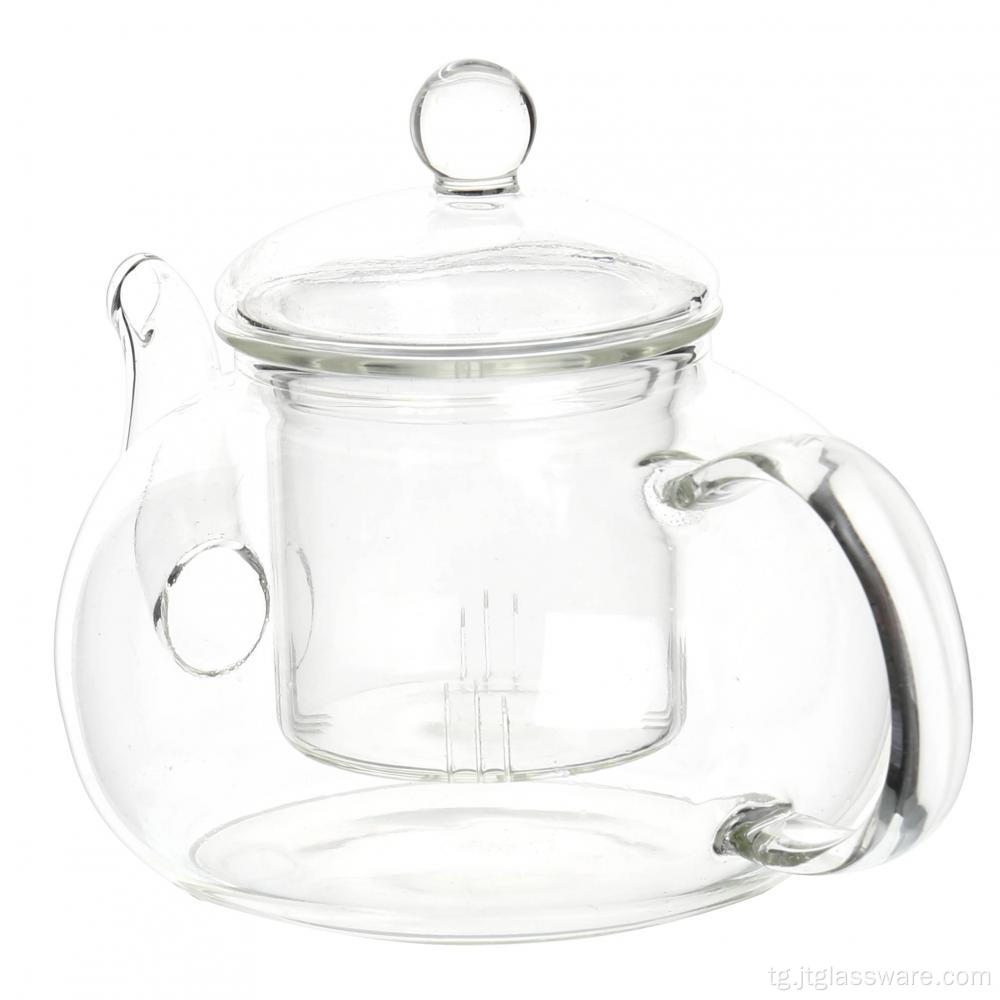 Мепиндоред дастӣ чойник Glass Infuser аз пӯлоди зангногир