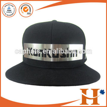 custom metal plate snapback hat