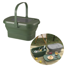 Collapsible Picnic Baskets: Large Capacity Outdoor Camping Picnic Folding Plastic Storage Box