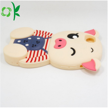 Cartoon Design Pig Shape Silicone Phone Case