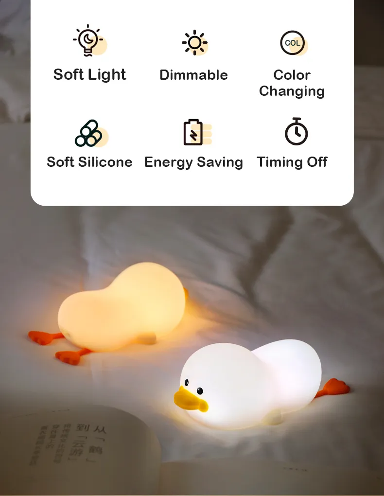 Charming Duck-Shaped Night Light for Children′s Sleep Space