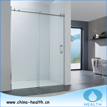 Tempered glass sliding shower screen