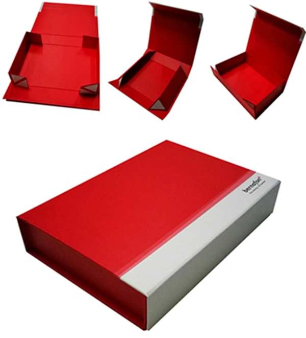 Red Color Folding Gift Packaging Box with Magnet Closure