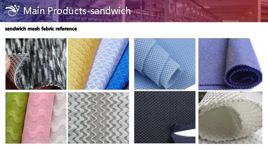 Microfiber 100% Polyester Sandwich Stretch Air Mesh for Sportswear Lining Shoes Bags