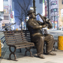 Life size statue outdoor bronze jazz figurines for sale