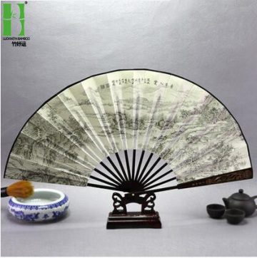 Chinese feather folding fan hand held fan wood hand fan