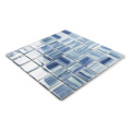 Blue Glass Mosaic Round Edge Backsplash Subway Decoration