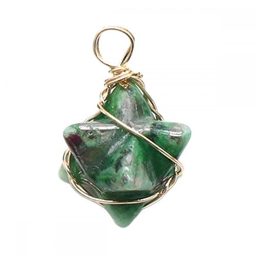 Ruby Zoisite Merkaba Star Pendants for Necklace Jewelry