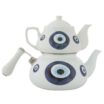 Enamel and Porcelain Tea pot