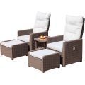 PP adjustable back rattan sofa set for pool