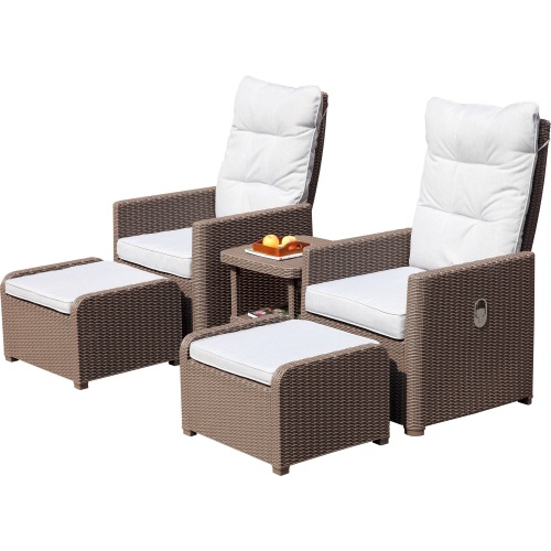 PP adjustable back rattan sofa set for pool