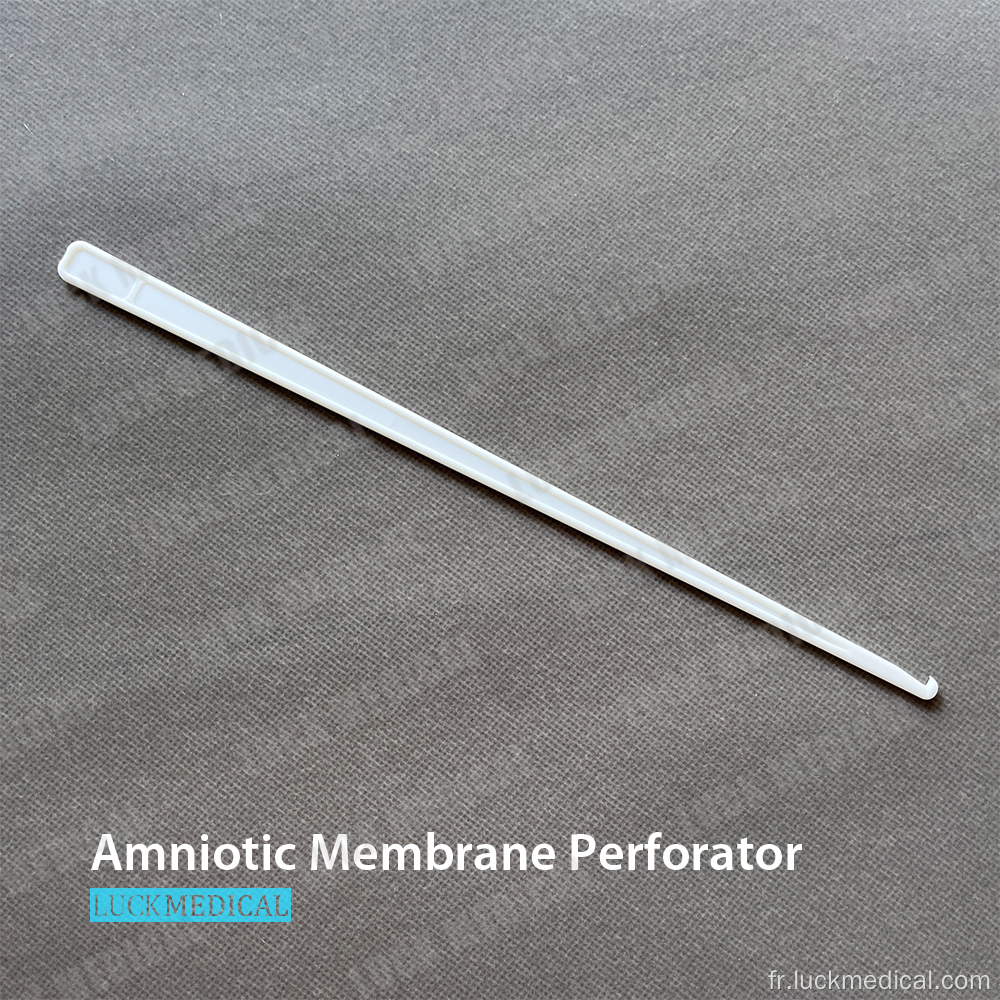 Outil de perforateur à membrane amniotique jetable