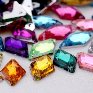 Rhombus shape acrylic design transparent stones for jewelry