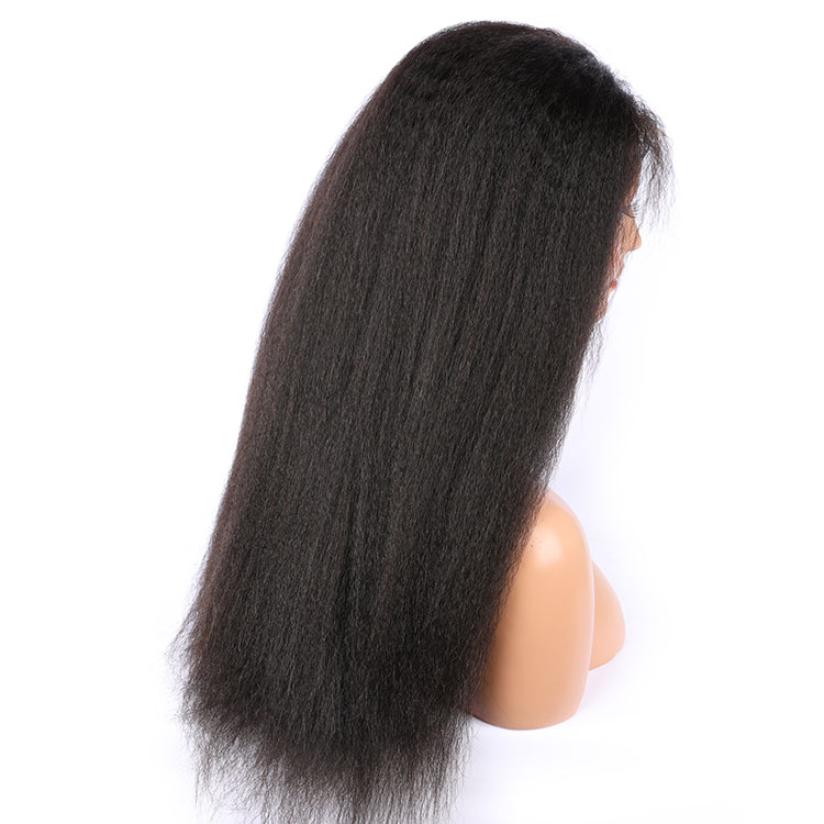 Raw indian hair pre plucked remy hair natural color kinky straight 6*6 lace front 100% virgin human hair wig