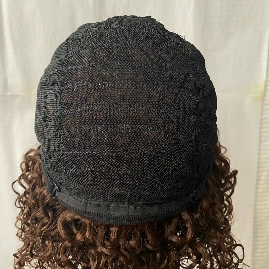 Pixie Cut Short Wigs With Bangs Jerry Curly Deep Water Wave Virgin Brazilian Cuticle Aligned Wig 100% Human Hair Wigs
