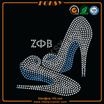Zeta Phi Beta High Heel rhinestone iron on patches