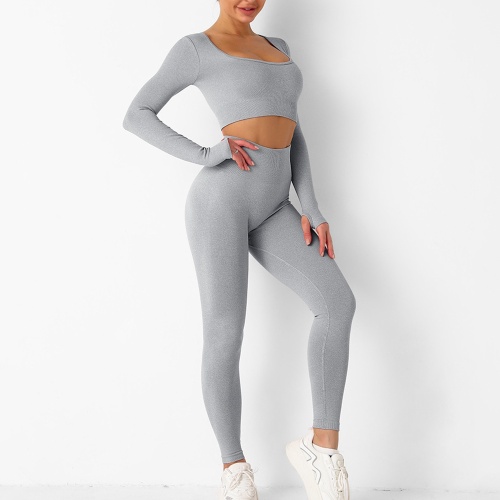 Women seamless gym leggings set